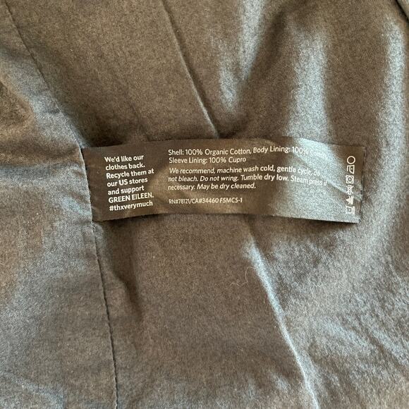 Eileen Fisher Embroidered Squares Open Front Crop Blazer Jacket Black Size XS - Picture 5 of 5